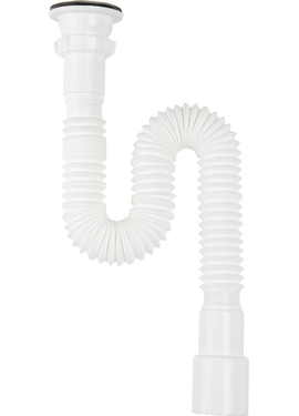 Гофросифон 1 1/2"х40/50 с пласт. решеткой, длина 335 -755 мм, Aquant