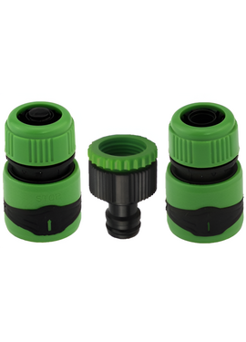 4elementsSet conectori rapizi 3 buc 5/8" cu strat TPR, inclusiv adaptor 1/2"-3/4" și conector cu valvă 5/8" K