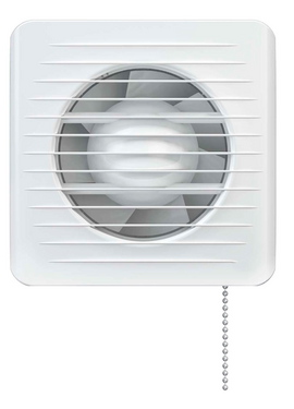 4elementsVentilator de evacuare axial cu grila si intrerupator cu lant VentEurope CLASSIC 100 PS White