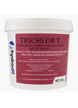 4elementsTablete clor multifuncționale, dizolvare lentă, 5 kg TRICHLOR T Multi 200gr 714241