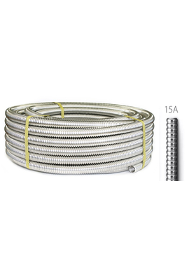 Труба гофрированная д 15 мм из нержавеющей стали SS304-50м, отожженная KUBBER