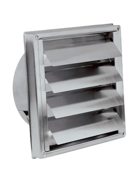 4elementsGrila inox de ventilatie cu jaluzele automate SS304 15х15 d.100 Promistral