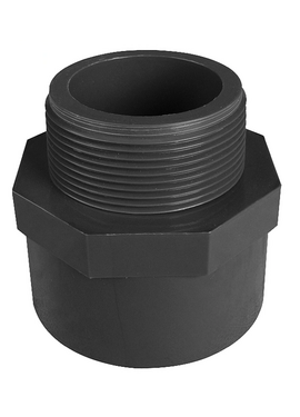 4elementsRacord PVC d.63x2"M pu lipire, PN16, DIN 8063, gri-negru