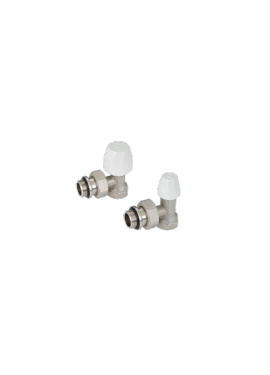 Комплект угловых кранов 3/4" (подача + обратка  полипр.с уплотнительн. рез) Bugatti