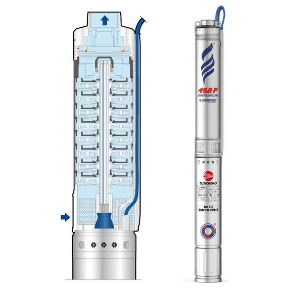 Погружной насос Pedrollo 4SRm 2/12 - S - PD 0,75 kW, Мощность: 0,75, Серия: 4SR-F