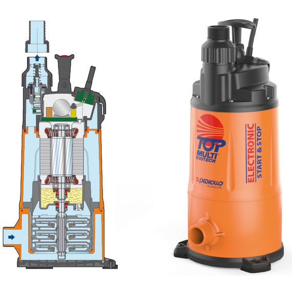 4elementsPompă submersibilă cu automatizare Pedrollo TOP MULTI-EVOTECH 2 0,55 kW