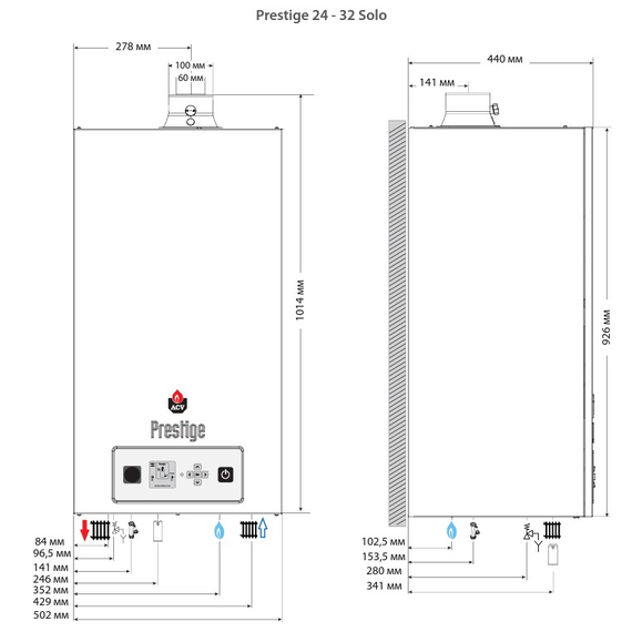 4elementsPRESTIGE 32 SOLO V14 Centrala termica murala in condensare, 32 kW (monocircuit, turbina) ACV, изображение 6