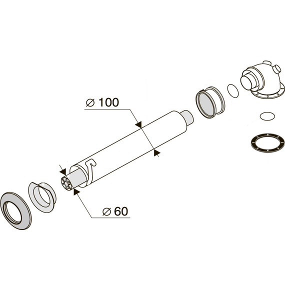 4elementsKit pentru centrala (teava coaxiala si cot) 60/100 ACV, изображение 2