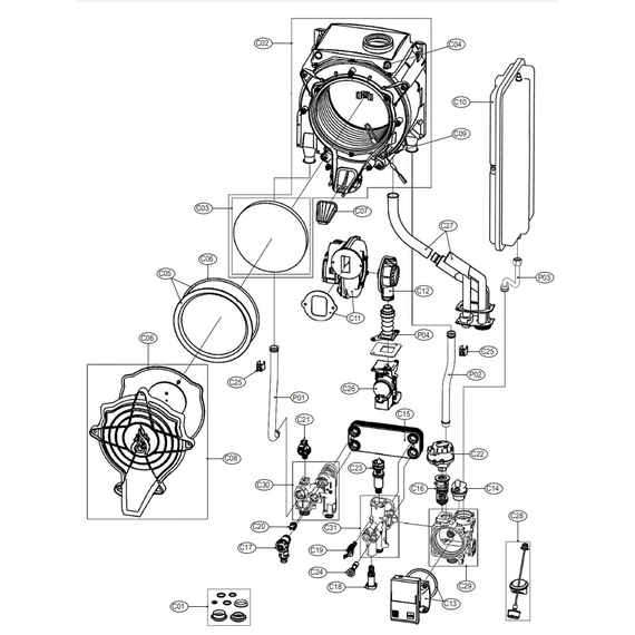 4elementsCazan cu condensare pe gaz BLUEHELIX TECH RRT 24 H (WF) (doar incalzire) Ferroli, изображение 3