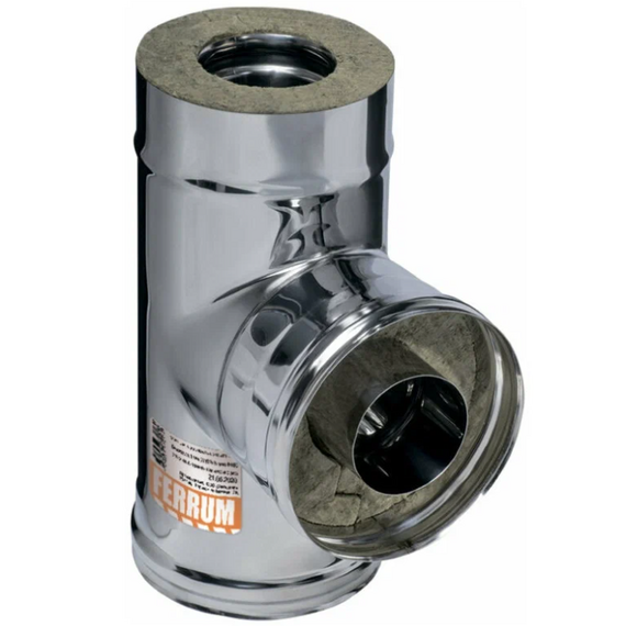 Сэндвич-тройник для дымохода 90° Ferrum (430/0,8) D115х200