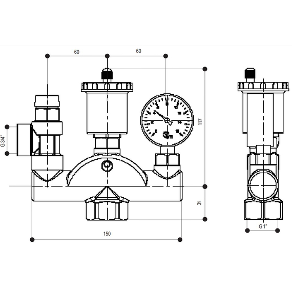 4elementsGrup de siguranta (aerisitor + manometru + supapa de siguranta) 3 Bar IVR, изображение 2