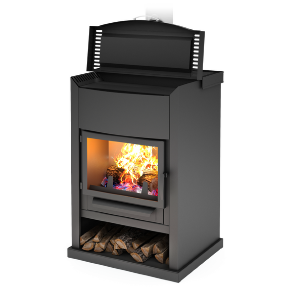 Отопительно-варочная печь-камин Теплодар ОВ-120 прямая 12 kW