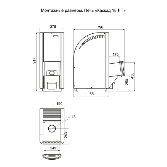 Печь для бани Теплодар КАСКАД-18 ЛП 18 kW, изображение 2