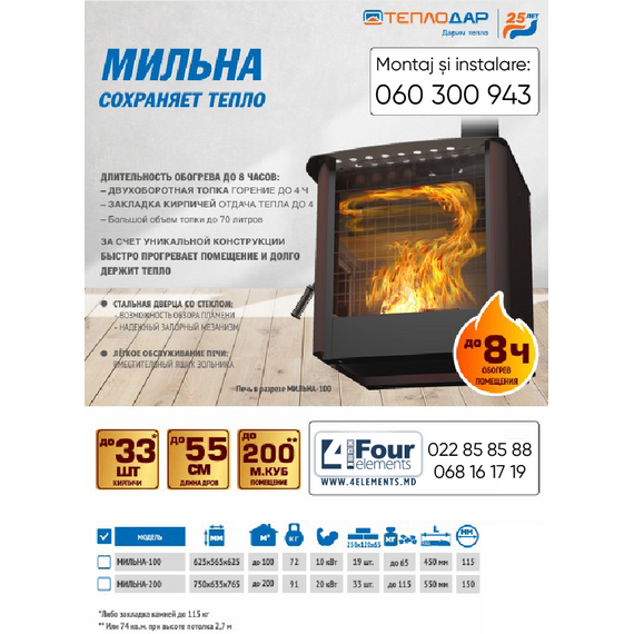 4elementsSoba de incalzire si gatit Teplodar MILINA-100 10 kW, изображение 5