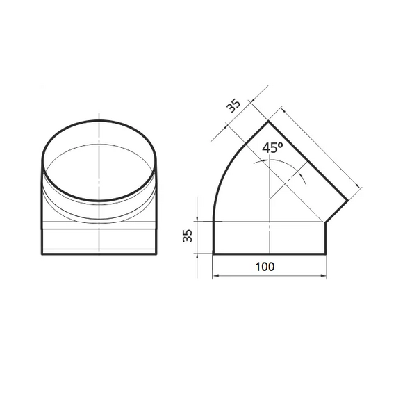 4elementsCot rotund ventilatie la 45 ° Era 12,5EEI D125, изображение 5