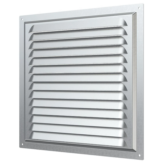 Вытяжная стальная вентиляционная решетка с сеткой Mistral 25x25 Silver