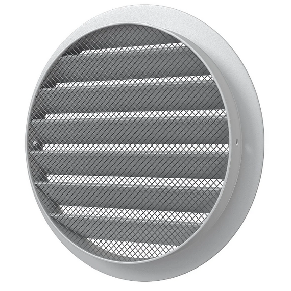 Круглая вытяжная вентиляционная решетка наружная с фланцем Mistral Street Line D125 Aluminium, изображение 4