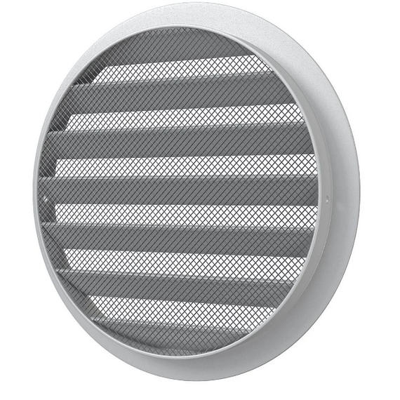 Круглая вытяжная вентиляционная решетка наружная с фланцем Mistral Street Line D160 Aluminium, изображение 3