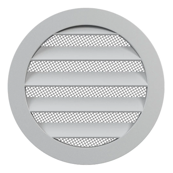 Круглая вытяжная вентиляционная решетка наружная с фланцем Mistral Street Line D250 Aluminium, изображение 2