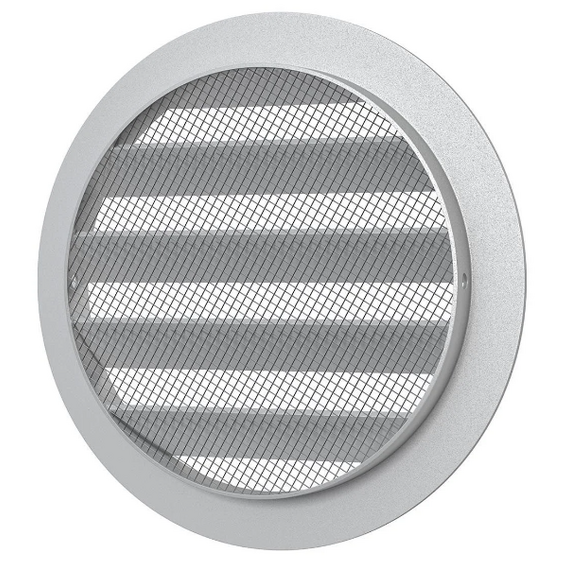 Круглая вытяжная вентиляционная решетка наружная с фланцем Mistral Street Line D250 Aluminium, изображение 4