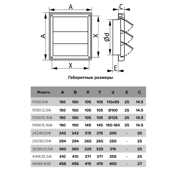 4elements1515E10O-Grila de ventilatie cu jaluzele automate 15o15 a.100, изображение 6