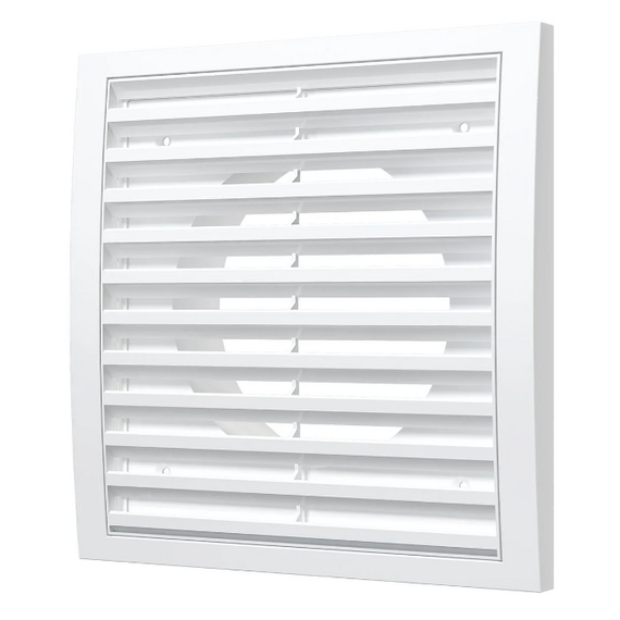 4elementsGrila pentru ventilatie din ABS-plastic cu flansa Era 2020RR12,5F 20x20 D125 White