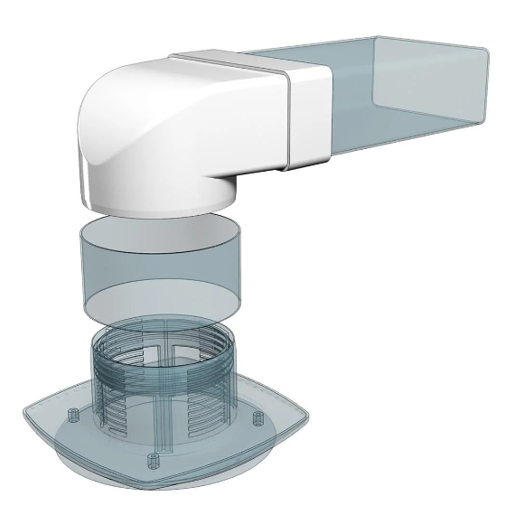 Соединитель угловой плоского воздуховода с круглым Mistral 6х20 D150, изображение 3