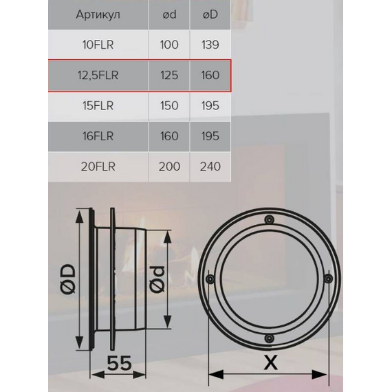 4elementsFlansa ventilatie cu inel de blocare Era 12,5FLR D125, изображение 3