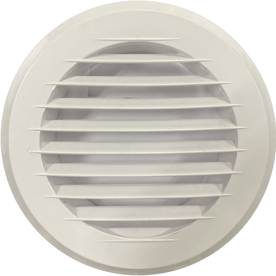 Круглая вытяжная вентиляционная решетка с фланцем Aluvent 170/125KF D125 White
