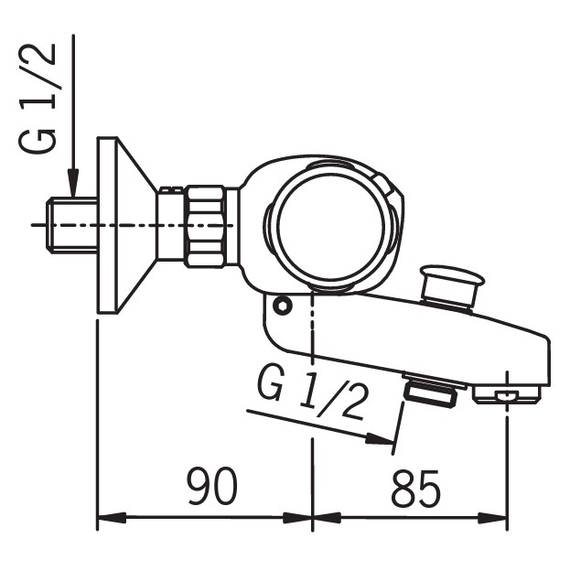 Смеситель для ванны с душем Oras Nova (правый), изображение 2