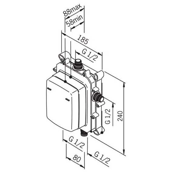 4elementsКорпус смесителя для ванны и душа Oras Optima 7128, изображение 2