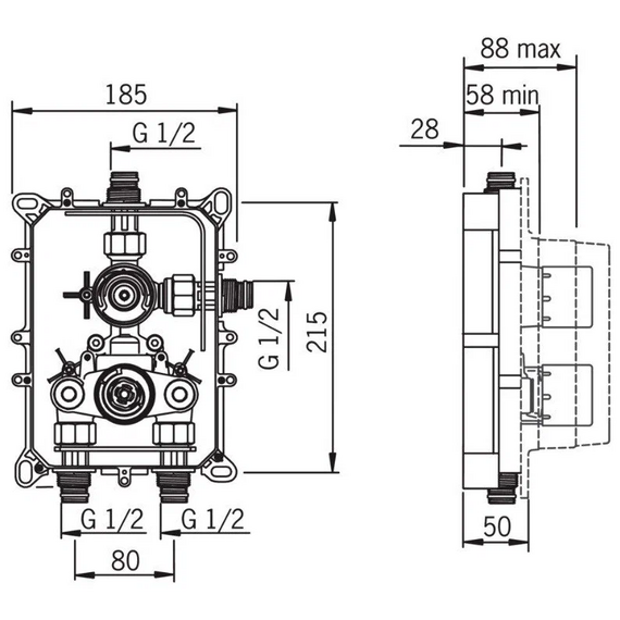 4elementsКорпус смесителя для ванны и душа Oras Optima 7128, изображение 3