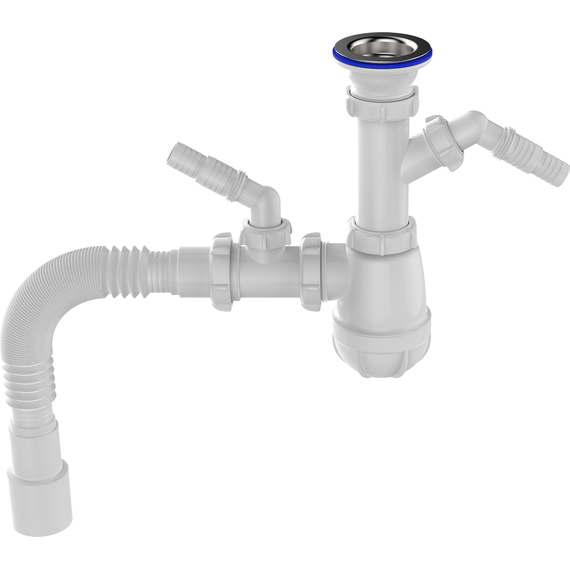 4elementsСифон для кухни 1 1/2"х40 с двумя отводами с/м с г.т. 40х40/50, Aquant, изображение 8