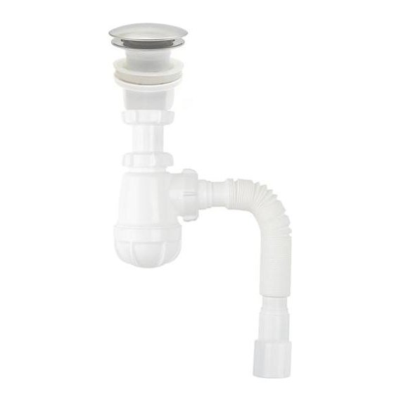 4elementsSifon pentru lavoar 1 1/4 click-clack (ventil cu orificiu de preaplin) gt 40x40/50, Aquant