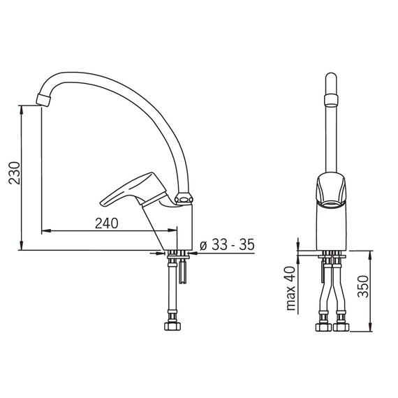 Смеситель для кухни Oras Saga, изображение 2