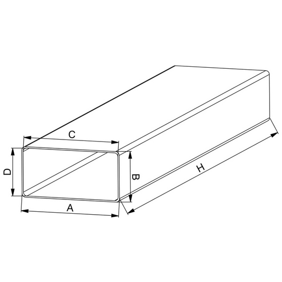 Плоский возвдуховод из ПВХ-пластика Awenta KP55-15 5,5х11 канал/труба (1,5м), изображение 2