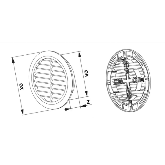 4elementsGrila rotunda de ventilatie cu plasa Awenta Classic T23 D150 Alb, изображение 3
