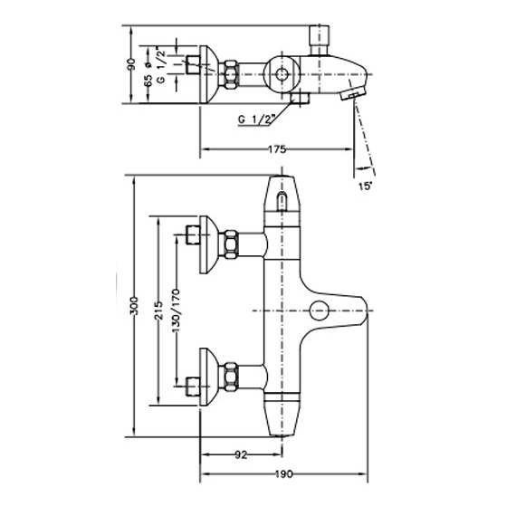 4elementsСмеситель для ванной Genebre GE CLASS (без комплекта), изображение 2