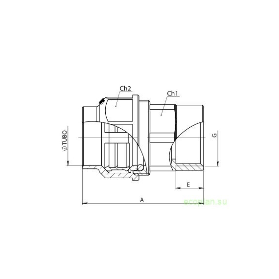 Переход латунный 32 х 1" F (для ПЭ трубы) Bugatti, изображение 2