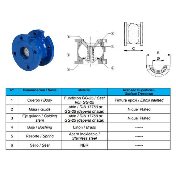 4elementsДисковый обратный клапан с фланцами 4" Genebre, изображение 2