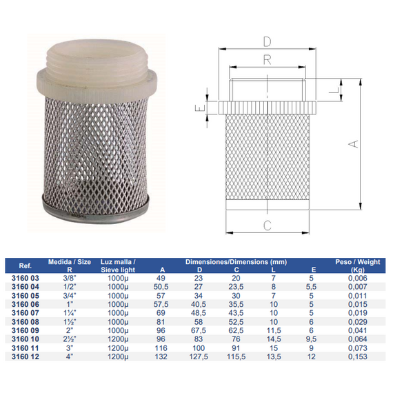 4elementsФильтровая сетка для обрат клапана 1 1/4" Genebre, изображение 2