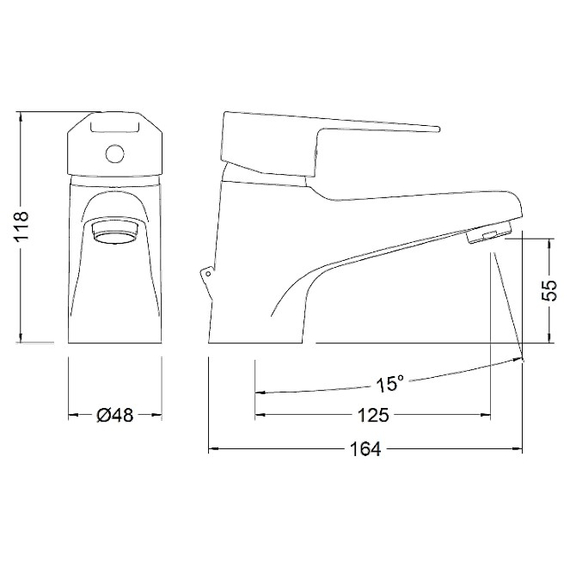 4elementsСмеситель для умывальника Genebre Plus K8, изображение 2