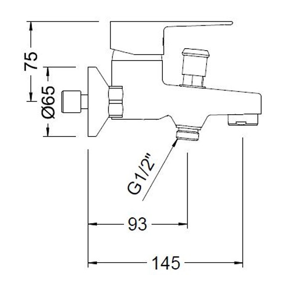 Смеситель для ванны с душем Genebre Klip, изображение 3