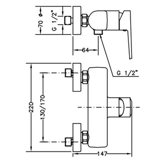 4elementsСмеситель для душа Klip Genebre, изображение 2