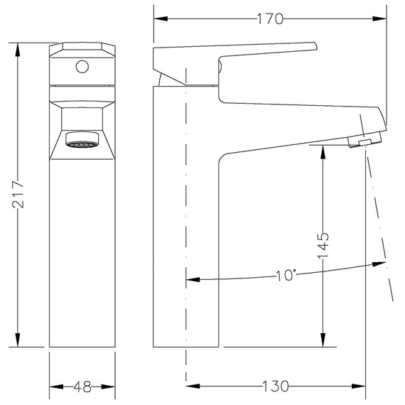 4elementsСмеситель для умывальника средний Genebre Klip, изображение 4