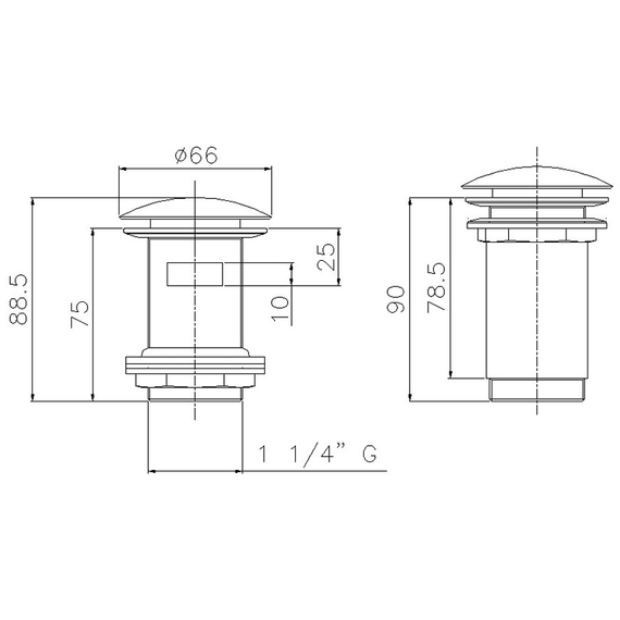 4elementsКлапан сливной для раковин CLICK GE COMBI Genebre, изображение 2