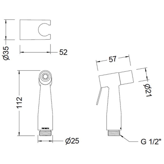 4elementsГигиенический душ хромированный GENEBRE, изображение 2