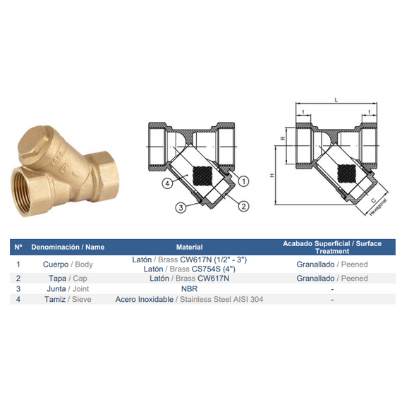 Фильтр грязевик 1'  Genebre, изображение 2