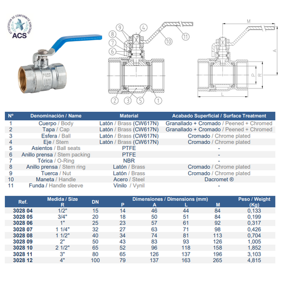 4elementsШаровой кран с ручкой 3/4" FF Genebre, изображение 2