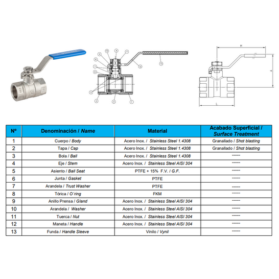 4elementsШаровой кран полнопроходной двухсоставн. нерж 304, 1/2" Genebre, изображение 2